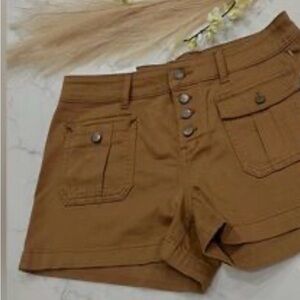 Jessica Simpson  Utility Cotton Shorts in Brown